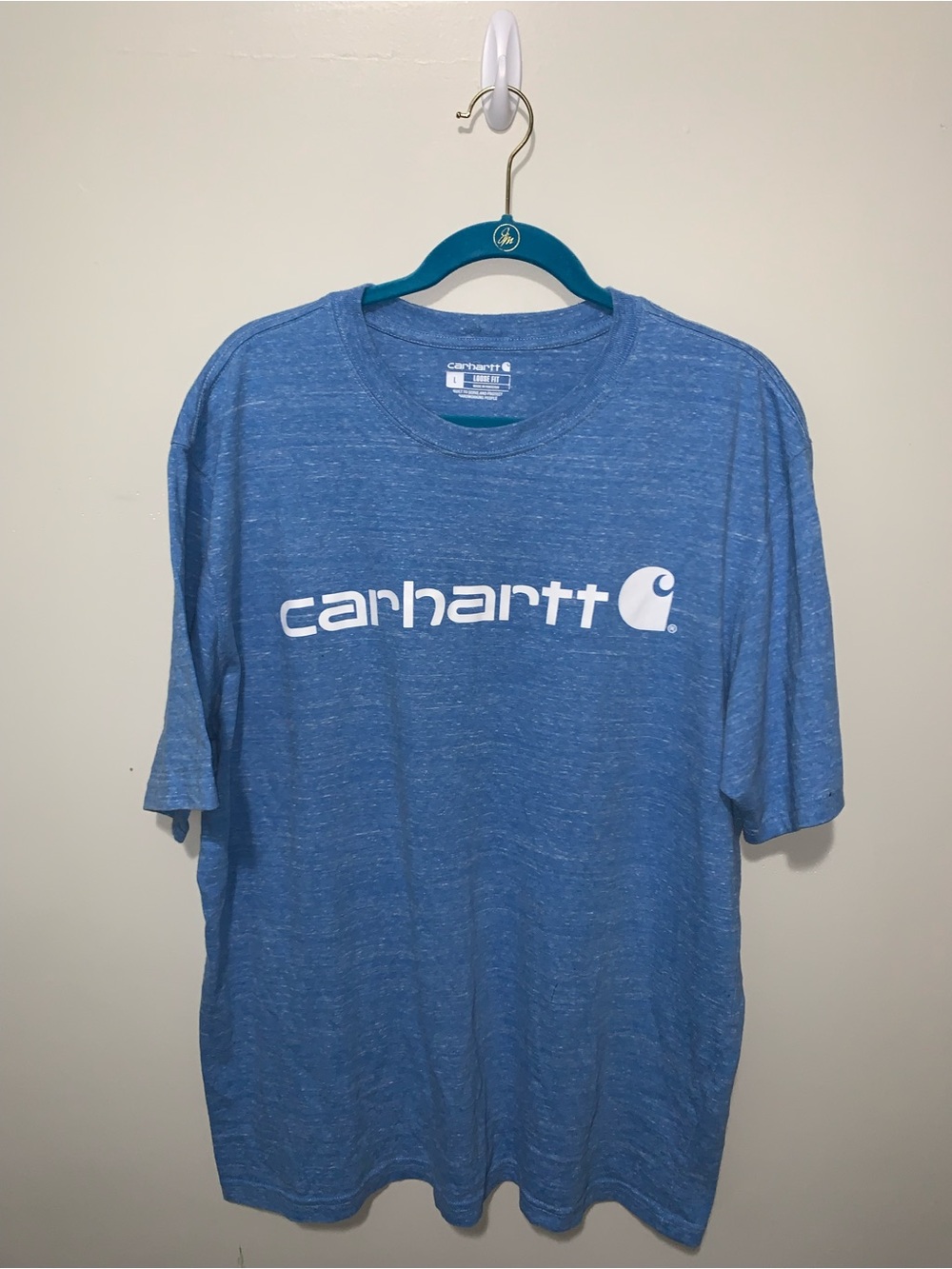 Carhartt Men’s Heather Blue Logo Short Sleeve Tee